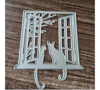 Window Cat Tree Metal Die Cuts,Window Flower Cat Branch Cutting Dies Cut Stencils DIY Scrapbooking Decorative Embossing Paper Party Wedding Card Making