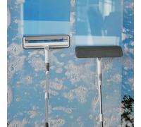 Window Cleaner 2 In 1 Window Cleaning Squeegee Tool Extension Pole Telescopic Household Cleaning Brushes Screen Window Scraper Retractable Glass Wiper Bendable Plastic Squeege