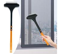Window Cleaner Brush, 2-in-1 Window Glass Cleaning Equipment, Mesh Screen Cleaner Tool, Wet & Dry Screen Cleaning Scraper, Double-Use Washing Tool For Door Sofa Wall Mirrors
