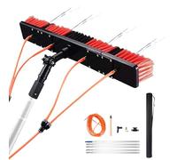 Window Cleaner Kit 3 12m Extendable Pole with Adjustable Brush Head Water Fed Brush for Solar Panel & Roof Cleaning 55cm Brush Head for Easy Reach