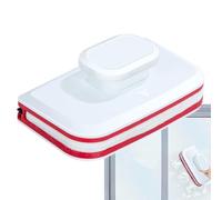 Window Cleaner - Magnetic Glass Cleaning Brush | Rectangular Double Sided Glass Washing Brush, Non-Slip Wide Handle Windscreen Washer, High Rise Window Washer for Home and Apartment