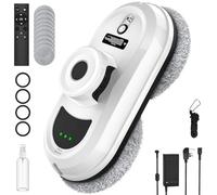 Window Cleaner Robot, 5600Pa Intelligent Window Cleaning Robot, 3 Cleaning Modes, Smart Navigation, Edge Detection, Remote Control and 10 Mops, Electric Glass Cleaner for Indoor and Outdoor