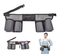 Window Cleaning Belt with 4 Pockets Tool Belt Adjustable Tool Pouch Housekeeping Supplies Work Pouch Nylon Mesh Tool Belt Portable Gardening Belt