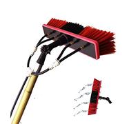 Window Cleaning Brush 20FT/6M Extendable Water Fed Telescopic Pole Kit, Rotating for Glass Solar Photovoltaic Panel, Steel Buckle Fixing Easy Installation