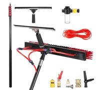 Window Cleaning Brush, 3.6-10.8m Water Fed Telescopic Pole, Solar Panel Cleaner, with Squeegee, Soap Dispenser and 20m Hose, Washing Roofs, Conservatory, Cars, Boats (55c
