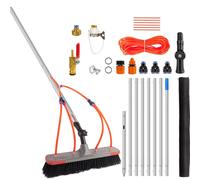 Window Cleaning Brush, 7M/23FT Extendable Aluminum Water Fed Window Cleaning Pole Kit with 35cm Brush Head Adjustable Angle, Lightweight Cleaning & Washing Tool for Windows, Solar Panels, Conservatory
