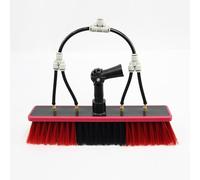 Window Cleaning Brush Head with Angle Adapter for Water Fed Pole Solar Panel Washing Water Flow Through compatible 3/4″ ACME/Euro German Thread（Without Pole） (brush-350)