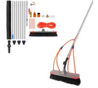 Window Cleaning Equipment 7m, 24FT Telescopic Window Cleaner Water Fed Pole with Water-fed Brush, Solar Panel Cleaning Pole, Aluminium Extendable Window Cleaning Kit for Solar Panels/Windows/Roofs