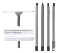 Window Cleaning Equipment, Home Windshield Cleaning Tools,with 155 CM Long Handle,Silicon Squeegee and Microfiber Window Scrubber for Shower Door Glass Mirror Car Window Cleaning