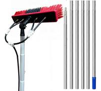 Window Cleaning Kit Extendable Pole Water Fed Brush System 10m/55 Brush Head Telescopic Tools for Easy High Reach Glass Cleaning Perfect for Home & Professional Use