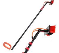 Window Cleaning Kit,Extendable Window Cleaning Pole,3.6-11m Long pole window cleaning equipment,Water Fed Telescopic Brush window clean Kit roof cleaning tools with 20m water supply hose (12FT/3.6M)