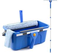 Window Cleaning Kit with 12L Bucket, 35cm Window Squeegee and 38cm Scrubber with 155cm Long Handle, Professional Window Cleaning Equipment Washing Kit Cleaner Tool for Home Outdoor Commercial Use