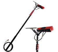 Window Cleaning Pole,Water Fed Pole Kit with Hose Spray & Squeegee,3.6-10.8m Water Fed Telescopic Brush,Solar Panel Cleaning Equipment for Cleaner Outdoor Window (6M)