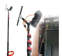 Window Cleaning Pole/Water Fed Telescopic Brush/3-12m Extendable Cleaner Conservatory Roof Window Cleaning Equipment Conservatory Cleaning Tools with Squeegee,39.4FT/12M