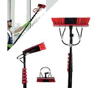 Window Cleaning Pole,Water Fed Telescopic Brush 3.6-11m Photovoltaic Panel Cleaning Tool 32Cm Brush Head for Cleaning photovoltaic and Solar Panels,Water Fed Window Cleaning Pole (20FT/6M)