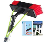 Window Cleaning Pole, Water Fed Telescopic Brush 3.6-11m Photovoltaic Panel Cleaning Tool 32Cm Brush Head for Cleaning photovoltaic and Solar Panels and Other Cleaning Activities (30FT/9M)