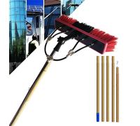 Window Cleaning Pole， Water Fed Telescopic Window Cleaning Kit 5-10m Pole 35-55cm Brush Head(9m/55cmBrushHead)