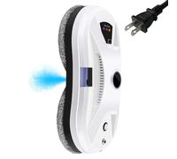 Window Cleaning Robot, 5600Pa Intelligent Window Cleaning Robot with Remote Control, Electric Window Cleaner with Automatic Water Spray, 3 Cleaning Modes & Edge Detection, for Indoor & Outdoor (White)