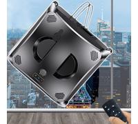 Window Cleaning Robot Cleaner,3000pa Smart Vacuum Cleaner With Automatic Dual Water Spray With Remote Control, Square Glass For Interior/Exterior Highrise s,Black