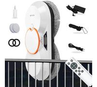 Window Cleaning Robot Cleaner /5600pa Smart Washer/Automatic Glass Cleaner W/Double Auto Water Spray/Remote Control/Safety Rope/70mm Ultra-Thin Body,White