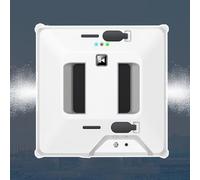 Window Cleaning Robot -Double Water Spray,3000pa Automatic Smart Glass Cleaner Vacuum, ic Tools-6.5cm Body/3 Modes/4 Cloth/Remote Control,White