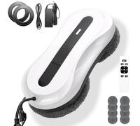 Window Cleaning Robot,Dual Water Spray,5600Pa Automatic Window Cleaning Robot with Safety System, Smart Navigation, Remote Control, Edge Detection,for Vertical High Windows, with 10 Cloths UK plug