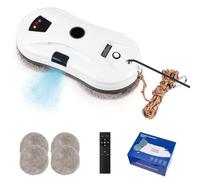 Window Cleaning Robot with Water Spray, Electric Robot Window Cleaner with 2800Pa Suction,Smart Edge Detection & Remote Control, Intelligent Navigation Robot Vacuum Cleaner for Windows Glass, 4 Cloths
