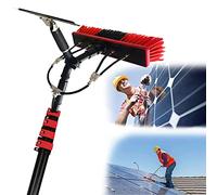 Window Cleaning Rod, 24 Ft Long Water Delivery Brush with Squeegee, 7.2 M Water Delivery Cleaning System with Hose, Cleaning Tool for Window Glass, Solar Panel,9M/30FT