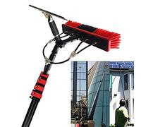 Window Cleaning Rod, Water-Fed Telescopic Brush Squeegee Water/Hose Window Cleaning Brush Equipment For Cleaning Photovoltaic And Solar Panels - 30ft (9m),35cmbrushhead-3.6M/12FT