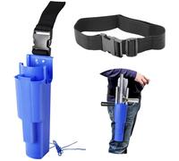 Window Cleaning Side Bucket On a Belt Holster Holds 3 Squeegees and a Washer (Blue)