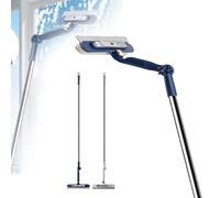 Window Cleaning Squeegee For High-Rise Windows,4-In-1 Telescopic Window Cleaner Tool With 2-Stage Telescoping Pole,180° Rotating Panel, Ideal For Outer Glass And Home Windows (Blue)