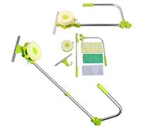 Window Cleaning Tool U Shaped Extendable High Rise Window Cleaner, 1.4m Telescopic Pole, Adjustable Sponge Head and Squeegees Kits for Office, Cars and Bathroom, 2 in 1