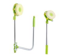 Window Cleaning Tool U Shaped Window Cleaner with Telescopic Pole, 2 In 1 Angle Adjustable Sponge Head and Squeegees, for High Window, Cars and Bathroom