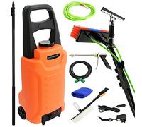 Window Cleaning Water Fed Pole 30ft With 30L Water Trolley Washing System Car Washing Kit With Accessories | Includes Brush Squeegee, Water Spray Gun, Microfibre Cloth