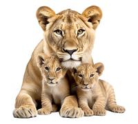 Window Cling Stickers - Double-Sided Removable Lion Family Art Decals | Static Aesthetic Wall Decorations for Nursery | Baby Bedroom, Playroom, Living Room, and Home Mural Decor