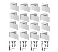 Window Clips for Plywood to Secure Hurricane Panels with 16 Clips and 4 Handles for 1/2 Inch Thick Plywood Protection During Storms and High Winds (Silver)