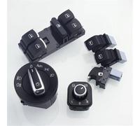 Window Control Power Button Chrome Headlight Switch+Power Window Master For Mk5 6 For Jetta 5 6 For SEAT 5ND941431B 5ND959857 5ND959565 5ND959855 Switch(A)