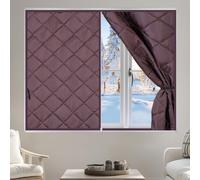 Window Cover for Winter, Thermal Window Insulation kit Reusable, Oxford Fabric Zipper Opening, Window Insulation for Living Room RV Basement, Windproof(Brown,120cm W x 80cm H)