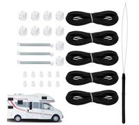 Window Curtain Parts Repair - Universal Replacement Kit, Strong Heavy Duty Materials, Lightweight Portable Set Unit, Versatile Fixing for Travel | Maintenance Solution, Black, riferimento alla