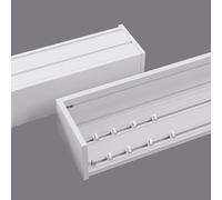 Window Curtain Pelmet Box 3-in-1 Curtain Box Double Track, Customized Curtain Pelmets for Windows, Wall-mounted Window Cornice Valances Curtain Rails with Brackets, Screws(210cm (6.9ft))