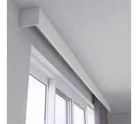 Window Curtain Pelmet Box Ceiling Curtain Track Box Valance, Aluminum Alloy Curtain Pelmet Panel, Straight Curtain Rail Rod for Balcony Office, Home Decor Curtain Pole Cover(White,350cm/11.5