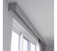 Window Curtain Pelmet Box Ceiling Curtain Track Box Valance, Aluminum Alloy Curtain Pelmet Panel, Straight Curtain Rail Rod for Balcony Office, Home Decor Curtain Pole Cover(Gray,300cm/9.8ft