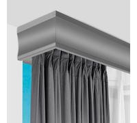 Window Curtain Pelmet Box Curtain Rail Curtain Track System 3-in-1 Curtain Pelmet and Double Tracks, Metal Curtain Rod and Decorative Valance Custom Length Drapes (Size:3m/9.8ft,Color:Gray-wall)