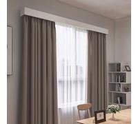 Window Curtain Pelmet Box Window Curtain Rail Track with Cover Pelmet, Living Room Curtain Rods Valance, Interior Curtain Box with 2 Slide Rails, Decorative Curtain Pole Kit(White,550cm/18ft
