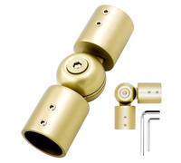 Window Curtain Rod Corner Connector 1 pcs,LISTENJIALE Adjustable Corner Curtain Rod Connector for 1 Inch Bay Window(Warm Gold)