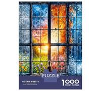 Window Dawn Figure 1000 Pieces Jigsaw Puzzle Solitude Contemplation Scene Classic Jigsaw Puzzle Recycled Cardboard Family Lovers Holiday Activity Indoor Leisure Cognitive Development