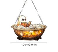 Window Decor - Eerie Specter Literary Design, Whimsical Acrylic Prism Panel with Metal Chain Link, Rainbow Casting Sun Catcher, Ideal for Cozy Reading Nook Atmosphere Enhancement