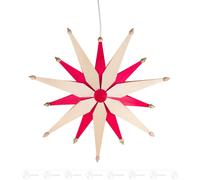 Window Decoration Christmas Star Dop. Natural/Red Electric Lighting H = Ca
