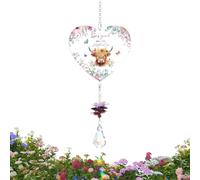 Window Decoration, Romantic Acrylic Pendant Light - Cute Scottish Cow Charm Door Decoration for Women, Girls, Friends, Sisters and Family for Door Wall, Living Room, Bedroom and