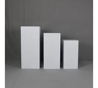 Window Display,White Pillars For Wedding,3 Pieces Party Table Display Column Decoration,Stackable Display Cubes For Boutique,For Party,Wedding Event,White,Small 3 piece set